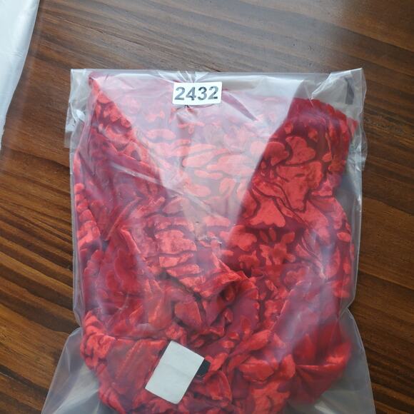 Y2K Whimsygoth Womens 2XL Red Burnout Velvet Floral Drape Romantic Vampire - Picture 7 of 7